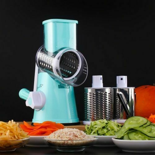 Multi-function Drum Rotary Grater Manual Coleslaw Cheese Vegetable Slicer Cutter 