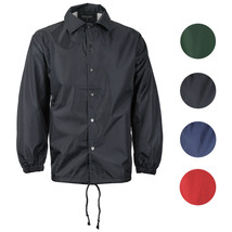 Men's Lightweight Water Resistant Button Up Windbreaker Coach Jacket