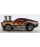 Hot Wheels Mattel 2002 Black 1968 Ford Mustang Try me Sports Car Flames - $9.99