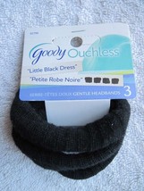 3 Black Goody Ouchless Gentle Fit Soft Fabric Head Hair Band Ponytail Holders - $15.00
