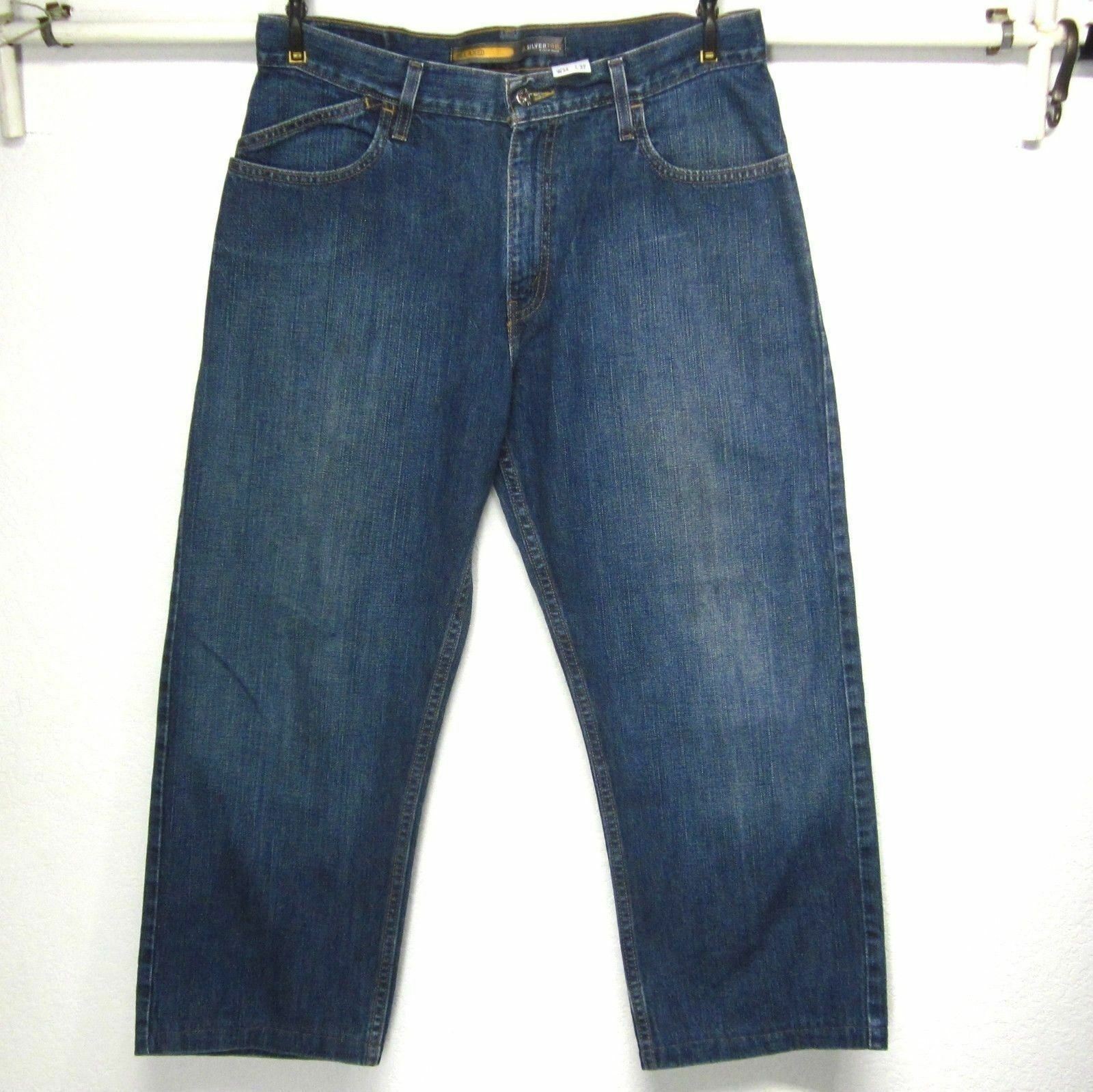 LEVI'S SILVER TAB Relaxed Fit Dark Blue Jeans Mens W34 L26 Original 100 ...