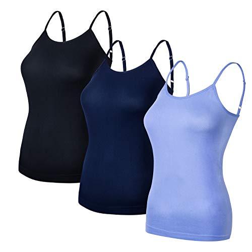 Ruxia Women's Basic Cami Tanks with Adjustable Spaghetti Strap Assorted ...