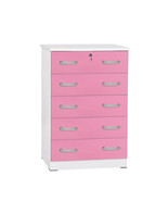 Better Home Products Cindy 5 Drawer Chest Wooden Dresser with Lock - Pink - $240.69