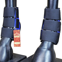 Hilason Western Horse Tack Leg Protection Deluxe Skid Boots - Blue U-64BL - $26.68