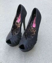 Betsy Johnson Breann-G Platform Pump High Heels Black Size 8 - $34.65