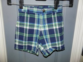 Janie and Jack Blue Plaid Shorts Adjustable Waist Size 3 Boy&#39;s EUC - $19.36
