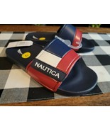 Nautica Bower Athletic Adjustable Slides Sandals Mens Size 9 Navy White ... - $32.95