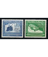 1938 Ferdinand Zeppelin Set of 2 Germany Airmail Stamps Catalog C59-60 MNH - $44.95