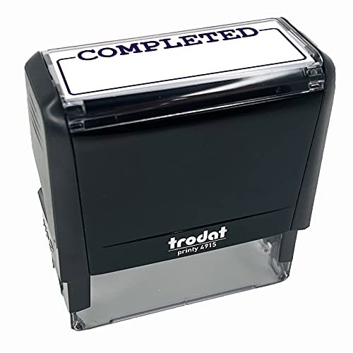 Completed Blank Box for Date Signature Self-Inking Rubber Stamp Ink Stamper for
