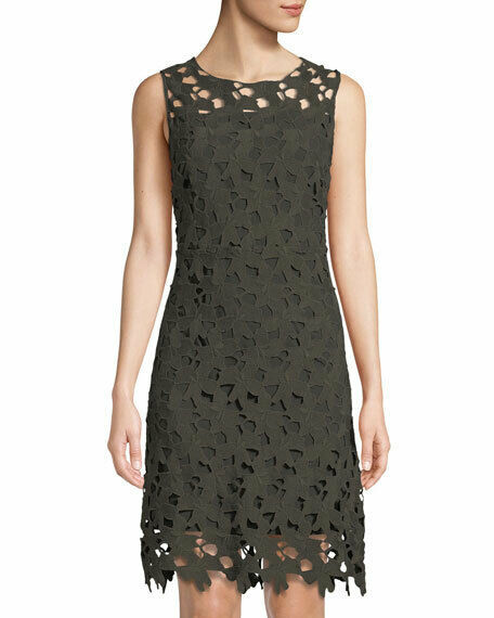 Primary image for T Tahari Sleeveless Floral Lace Sheath Dress 10