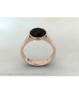Natural Black Onyx Round Cut Gemstone Sterling Silver Women Ring Jewelry - $63.00