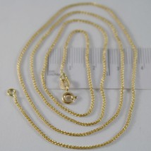 SOLID 18K YELLOW GOLD SPIGA WHEAT EAR CHAIN 16 INCHES, 1.2 MM, MADE IN ITALY image 1