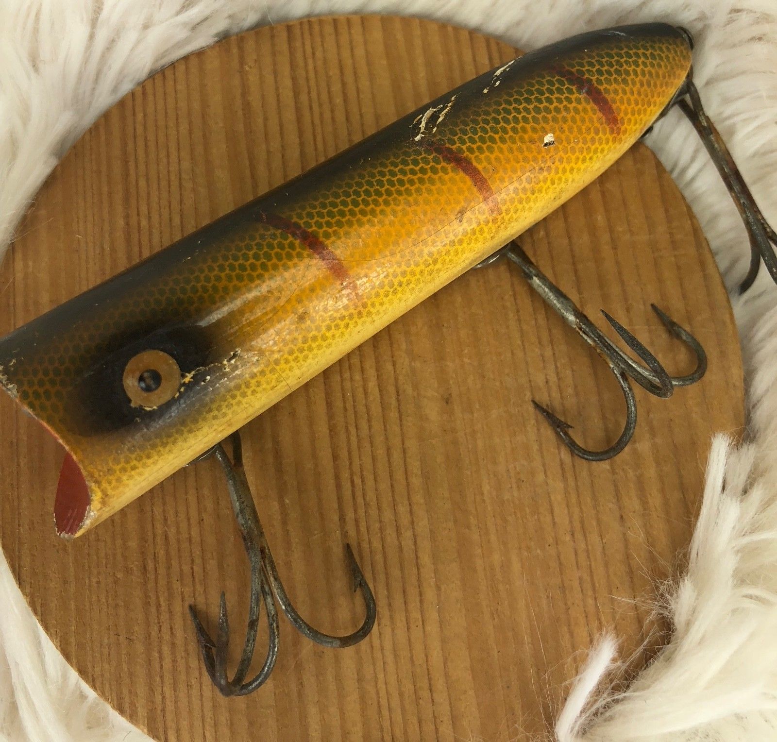 Heddon Lucky 13 Series Fishing Lure Minnow Vintage Perch Scale - Lures