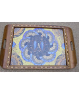 VTG Butterfly Wing Wood Inlay Serving Tray Artisan Iridescent 20x13 BRAZ... - $150.00