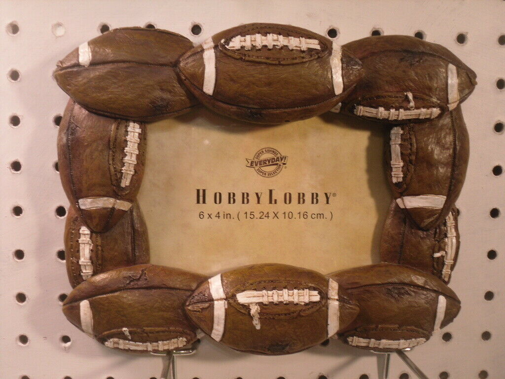 Molded Brown Football Tabletop Picture Frame 4”x 6” Hobby Lobby Sports