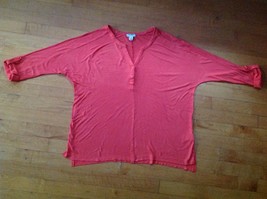 Old Navy Women's Orange V-Neck Buttoned Long Sleeve Shirt/ Top Size Medium - $18.80