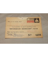 Monogram Modeler&#39;s Club Membership Card 1969 Rare #6488 Vintage 240P - $139.99