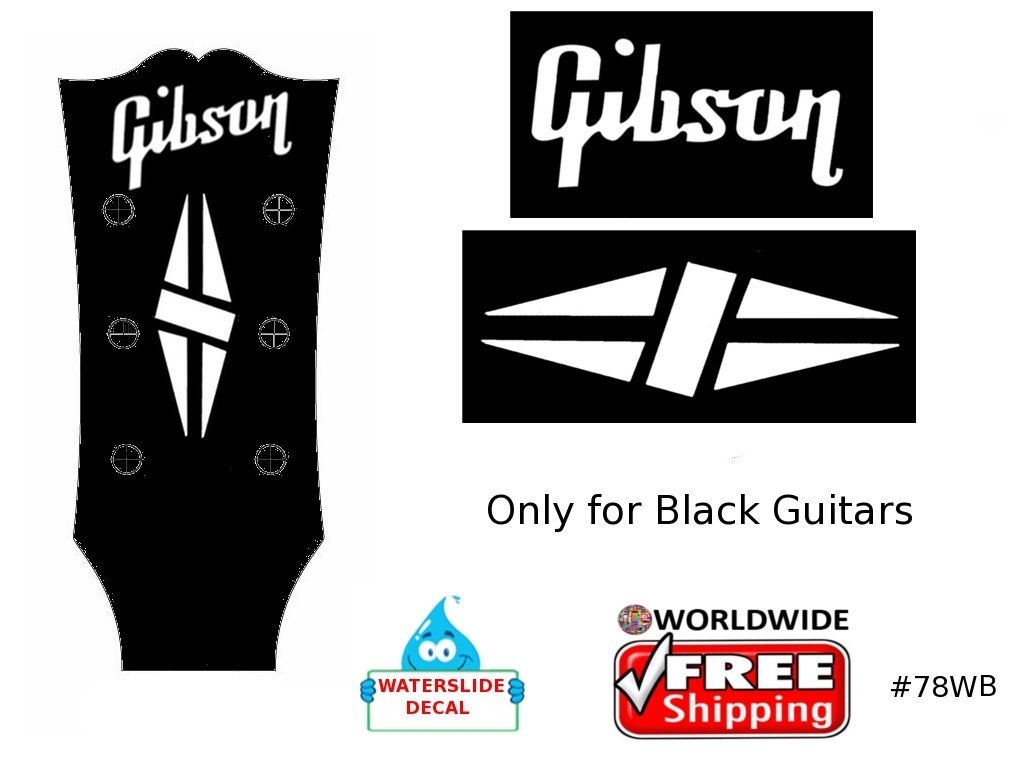 Gibson Guitar Decal Inlay Headstock Sticker Waterslide Logo 78wb