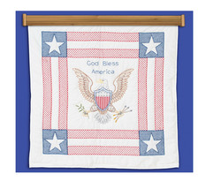 Jack Dempsey Needle Art God Bless America Wall Quilt or Lap quilt - $12.54