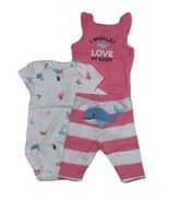 Carters 3 Piece Set for Girls Whale Love my Daddy Newborn 3 6 or 9 Months - $11.95