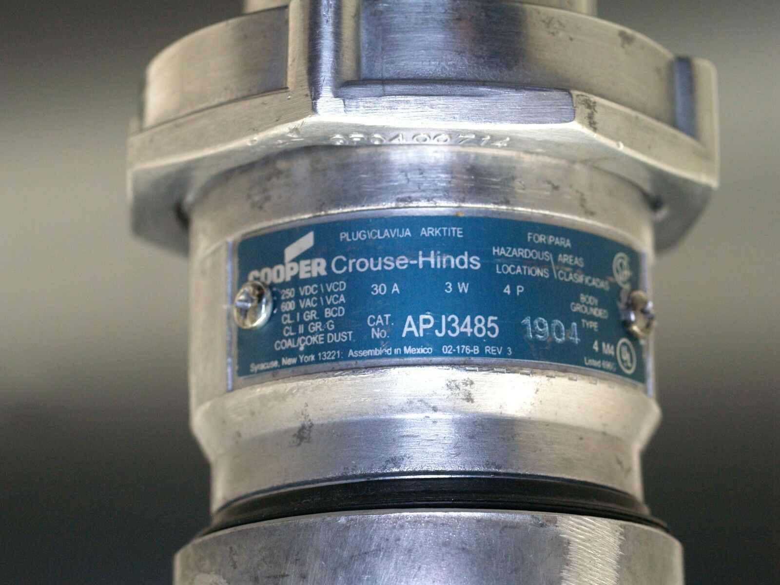 COOPER APJ-3485 Arktite Crouse Hinds 600VAC 30 AMP 3 W 4 P 600 VAC APJ ...