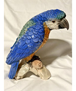 Goebel Blue Green Parrot Macaw Tropical Bird Figurine W Germany CV79 Sticker - $123.75