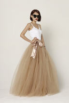 Blue Full Long Tulle Skirt Women Maxi Tulle Skirt Long Prom Skirts Plus Size image 7
