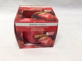 Luminessence Apple Cinnamon Candle Soy Blend 3 oz in Glass Bowl NEW - $4.94