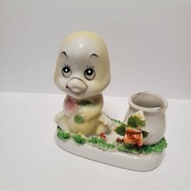Vintage Baby Chick Figurine, Toothpick Holder / Planter, 1950s Taiwan MCM image 1