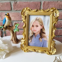 Gold Baroque Rococo Photo Frame, Shabby Chic Style, 4&quot; x 6&quot; portrait - $40.00