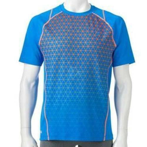 Mens Short Sleeve Shirt Fila Sport Performance Blue Active Top-size L