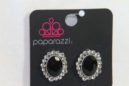 Paparazzi Earrings (new) HOLD COURT - BLACK - OVAL SHAPED - POST EARRING - $8.61