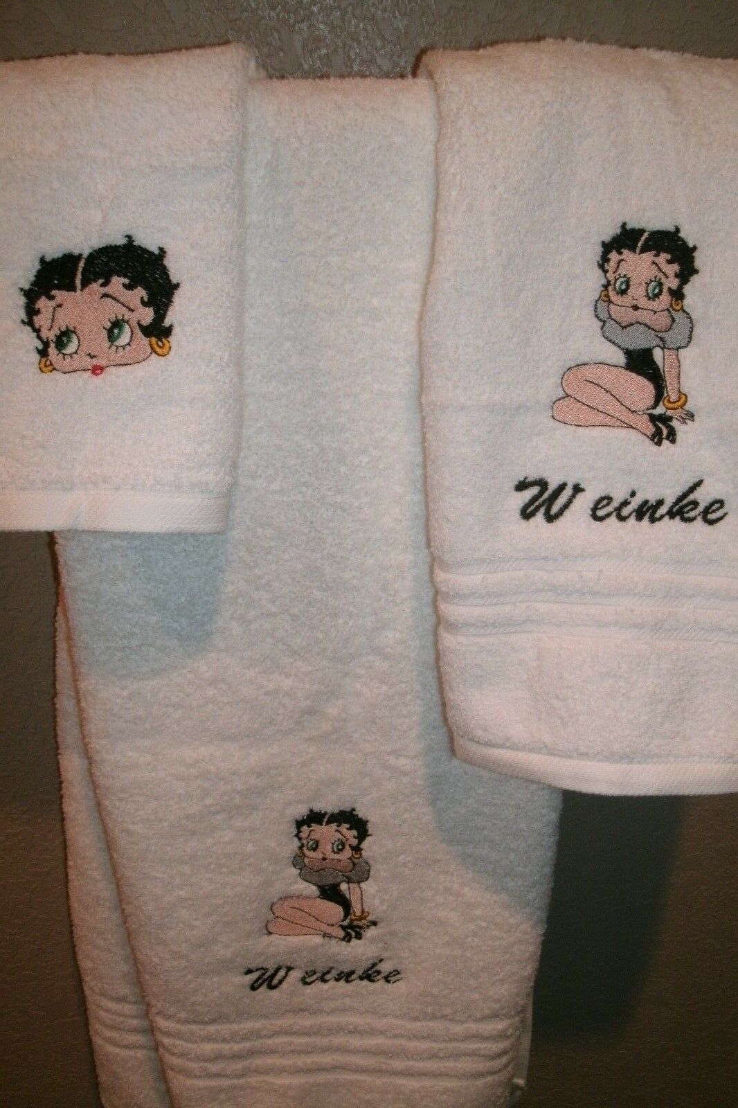 Betty Boop Fur Personalized 3 Piece Bath Towel Set Your