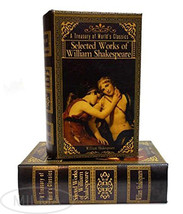 William Shakespeare Secret Storage Book Box Stash Box  Faux Leather Over Wood - $18.80