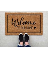 Welcome to Our Home Doormat, Neutral Home Decor Mat, Indoor Outdoor Entr... - $29.65