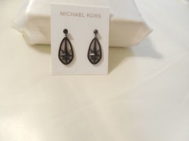 Michael Kors 1-5/8&quot;Black Tone Jet Stone Pave Starburst Drop Earrings A82... - $46.07