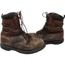 VTG Red Wing Mens Brown Safety Work 8 Inch Steel Toe Boots Size 10 Electrical  - $98.99