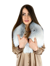 Smokey Golden Island Fox Fur Collar 43' (110cm) Saga Furs Unique Fur Color image 3
