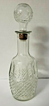 Vintage Clear Crystal Glass Cross Hatch Decanter Mogen David Wine 1982 B... - $26.99