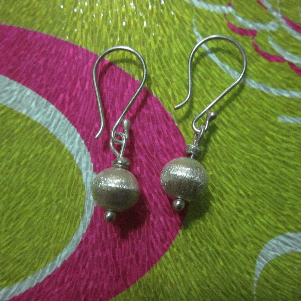 925 Fine Pure Silver Earrings Thai Jewelry Lovely Accessories Ball Dating Gift