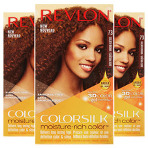 Pack of (3) New Revlon Colorsilk Moisture Rich Hair Color, Golden Brown No. 73, - $22.99