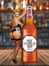 Old Speckled Hen Sexy Lady Beer Retro Plaque Pub Bar Man Cave Shed Metal... - $4.58