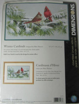 Dimensions Counted Cross Stitch Winter Cardinals Cardinal Red Male Female Bird - $33.62