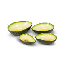 Avocado Shaped  Serving Bowls Small Nesting Set of 4 Ceramic Green Charcuterie image 4