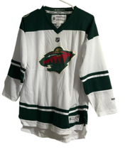 Reebok Youth Minnesota Wild V-Neck Long Sleeve Hockey Jersey, White/Green, L/XL - $49.49