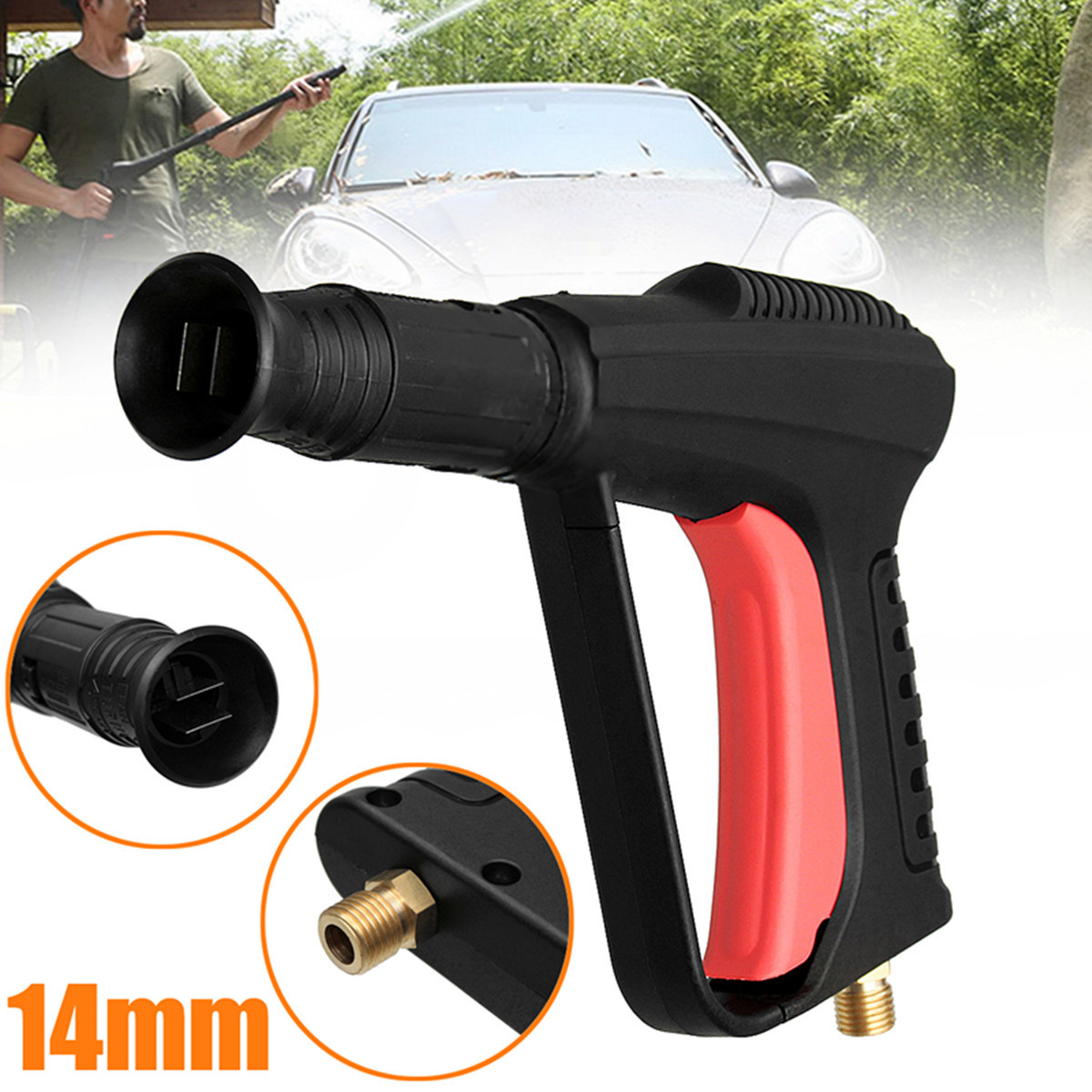 1450 PSI 14mm Pressure Washer SprayGun Handle For Lance Turbo Jet Wash
