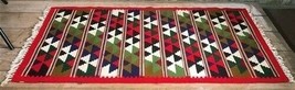 Hungarian Wool Textile Art Panel, Vintage Throw Area Wool Carpet Rug Run... - $99.00