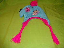 Disney Frozen Hat Glove Set Elsa Blue Pink Knitted Elsa Beanie Winter Olaf New - $9.35