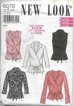 New Look 6070 Women Blouses Tops Four Variations in One, Sizes 6 8 10 12 14 16 - $18.00