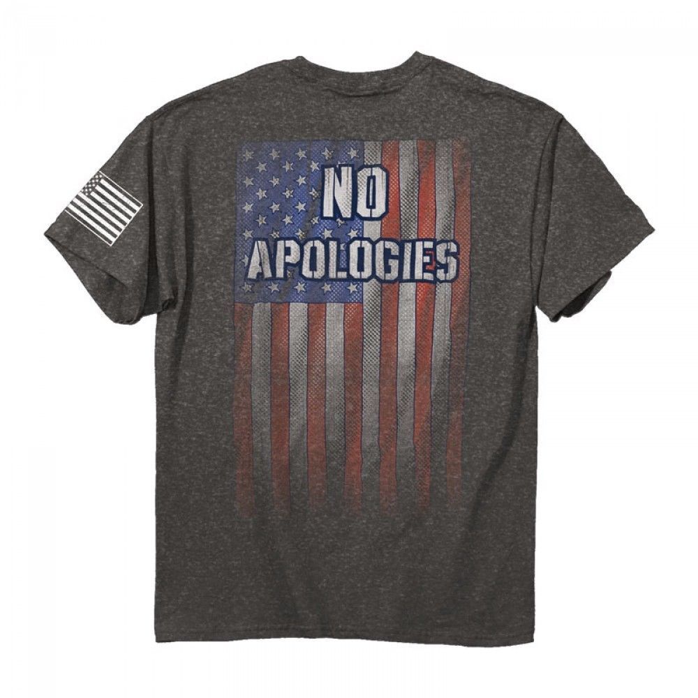 No Apologies Flag American Nationalistic USA Patriotic Adult T Tee ...